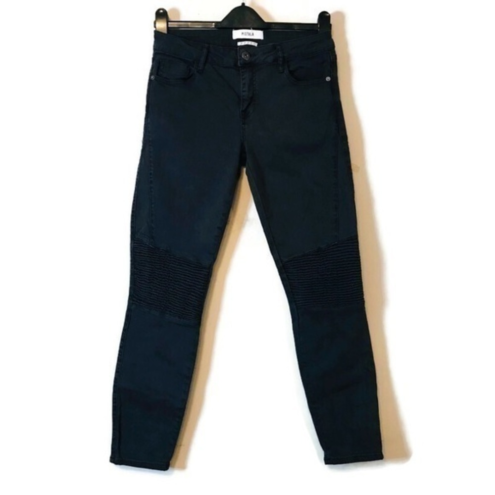 PISTOLA Charcoal Gray Black Audrey Mid Rise Skinny Moto Jeans Women’s size 27 4